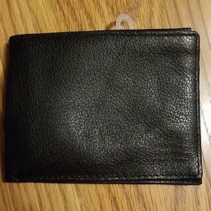 Black genuine leather bill fold